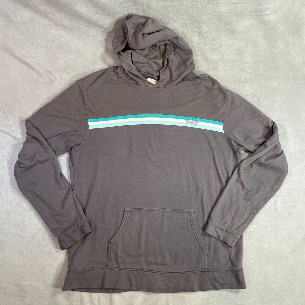 Marine Layer Hoodie Mens Size XL Gray Lightweight Pullover Long Sleeve